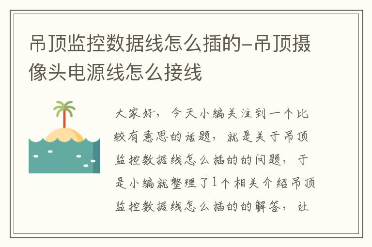吊顶监控数据线怎么插的-吊顶摄像头电源线怎么接线