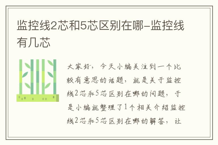 监控线2芯和5芯区别在哪-监控线有几芯