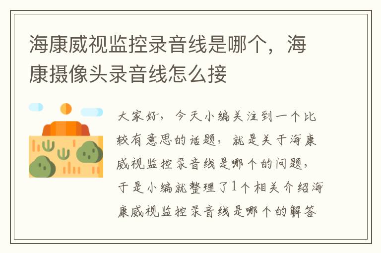 海康威视监控录音线是哪个,海康摄像头录音线怎么接