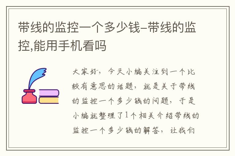 带线的监控一个多少钱-带线的监控,能用手机看吗