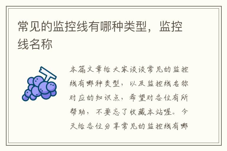 常见的监控线有哪种类型,监控线名称