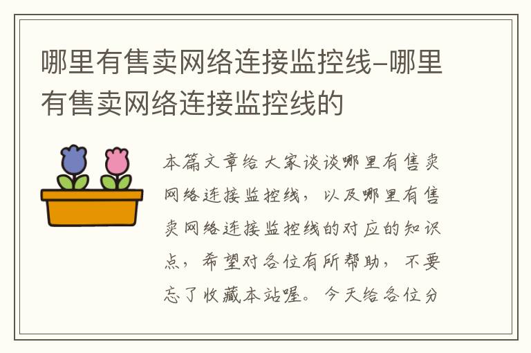 哪里有售卖网络连接监控线-哪里有售卖网络连接监控线的