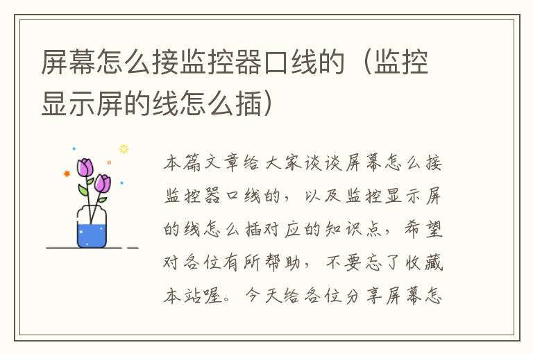 屏幕怎么接监控器口线的(监控显示屏的线怎么插)