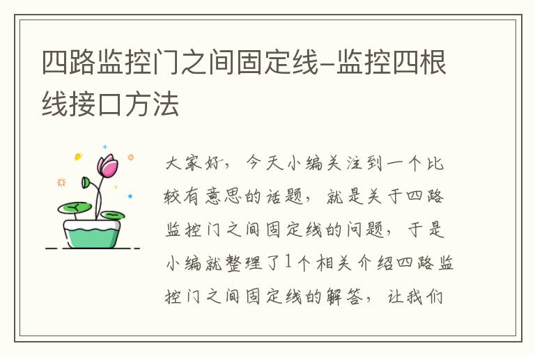 四路监控门之间固定线-监控四根线接口方法