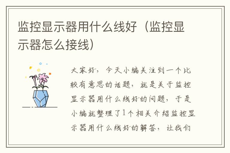 监控显示器用什么线好(监控显示器怎么接线)