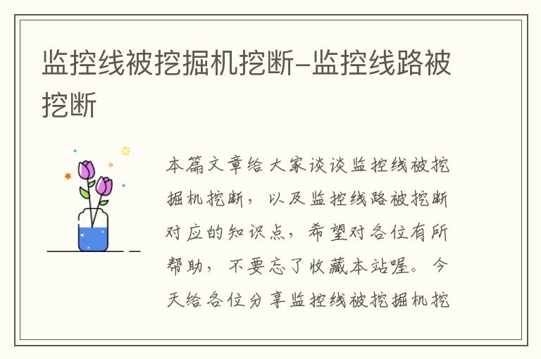 监控线被挖掘机挖断-监控线路被挖断