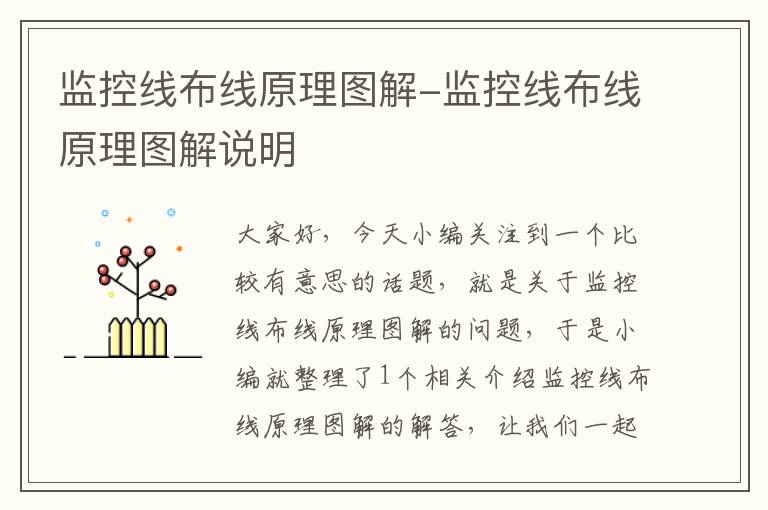 监控线布线原理图解-监控线布线原理图解说明