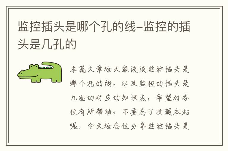 监控插头是哪个孔的线-监控的插头是几孔的