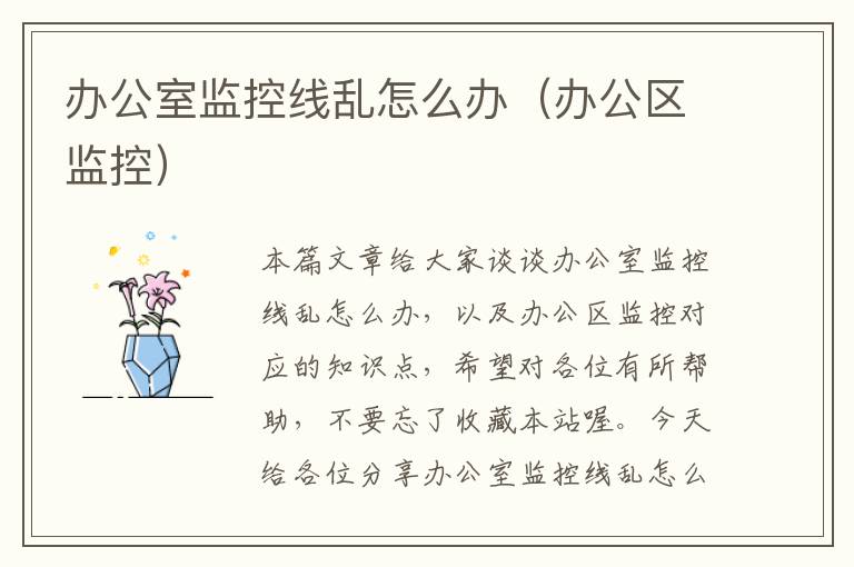 办公室监控线乱怎么办(办公区监控)
