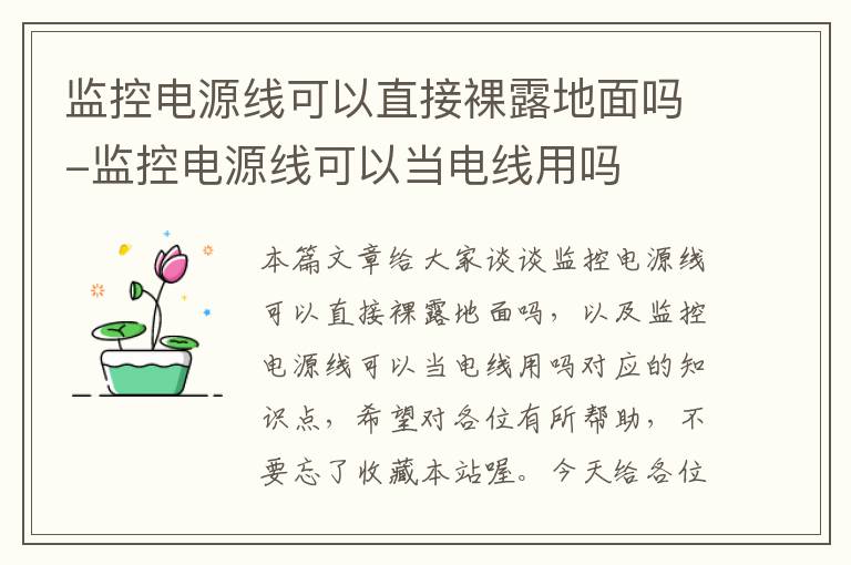 监控电源线可以直接裸露地面吗-监控电源线可以当电线用吗