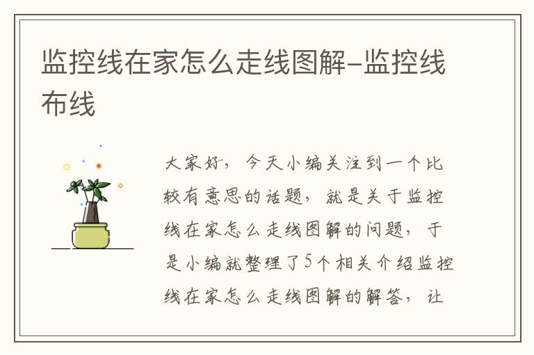 监控线在家怎么走线图解-监控线布线