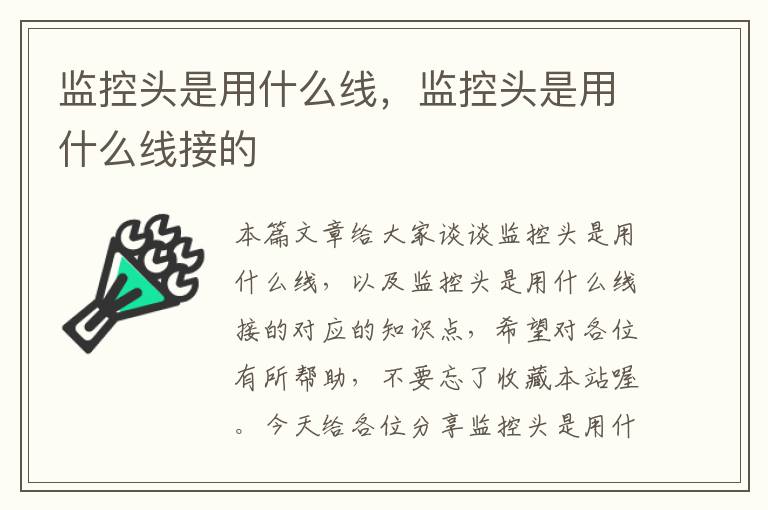 监控头是用什么线,监控头是用什么线接的