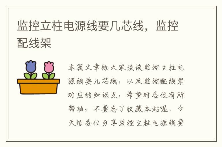 监控立柱电源线要几芯线,监控配线架