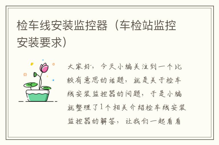 检车线安装监控器(车检站监控安装要求)
