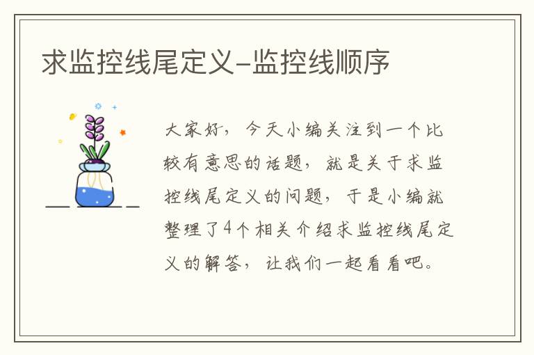 求监控线尾定义-监控线顺序