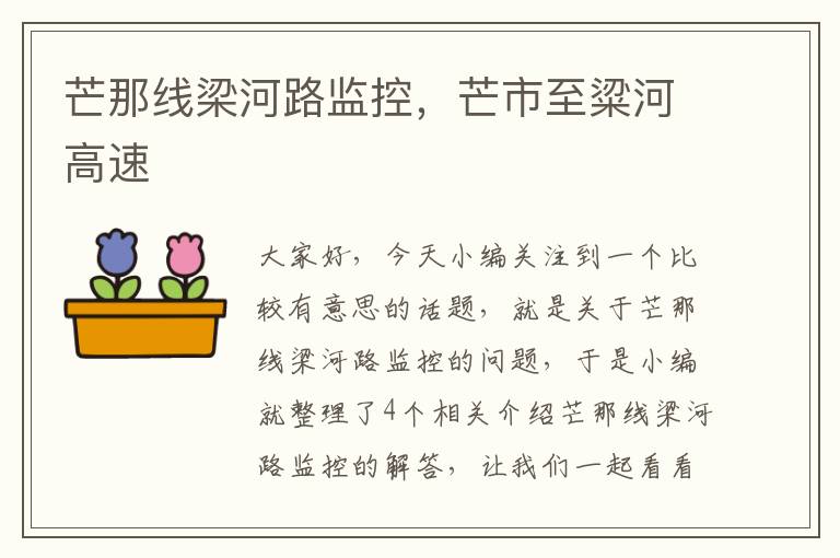 芒那线梁河路监控,芒市至粱河高速