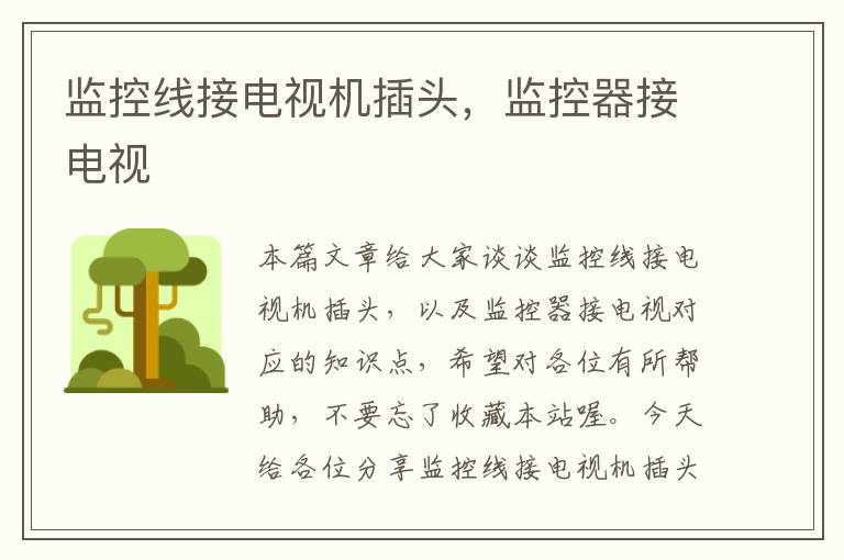 监控线接电视机插头,监控器接电视