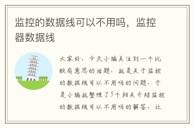 监控的数据线可以不用吗,监控器数据线