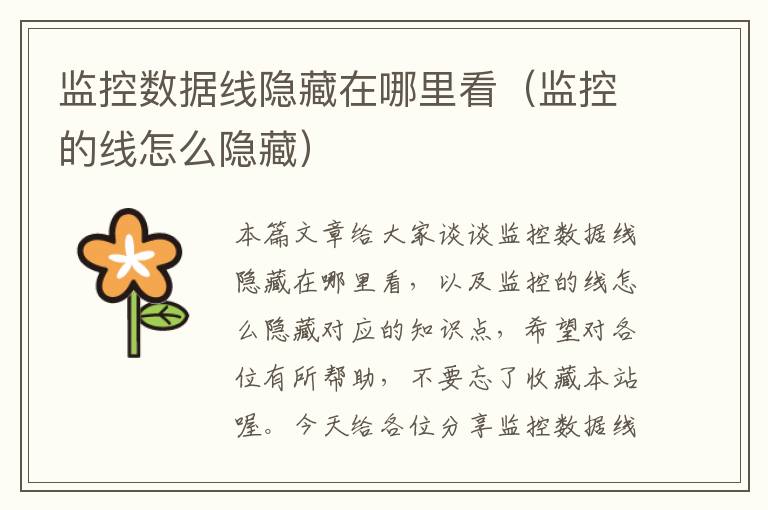 监控数据线隐藏在哪里看(监控的线怎么隐藏)