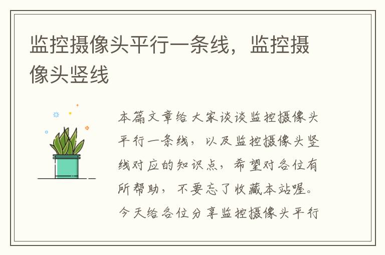 监控摄像头平行一条线,监控摄像头竖线