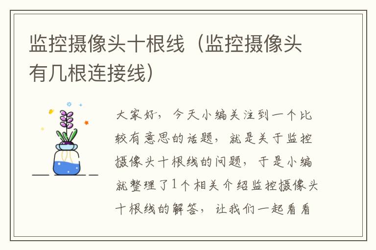 监控摄像头十根线(监控摄像头有几根连接线)