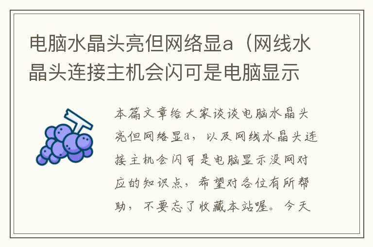 电脑水晶头亮但网络显a(网线水晶头连接主机会闪可是电脑显示没网)