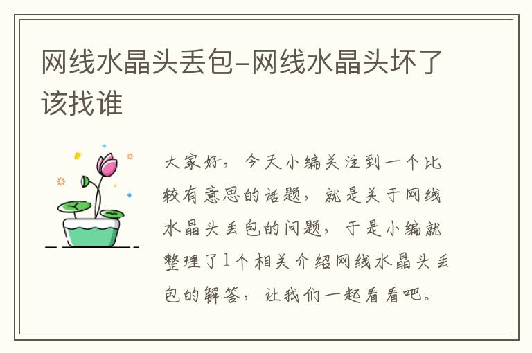 网线水晶头丢包-网线水晶头坏了该找谁
