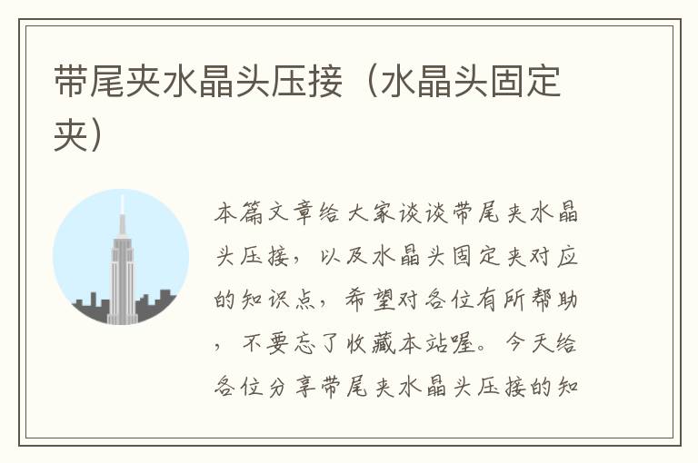 带尾夹水晶头压接(水晶头固定夹)