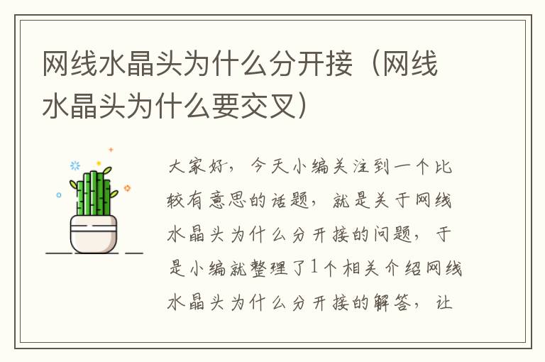 网线水晶头为什么分开接(网线水晶头为什么要交叉)
