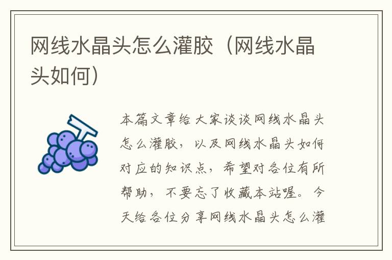 网线水晶头怎么灌胶(网线水晶头如何)