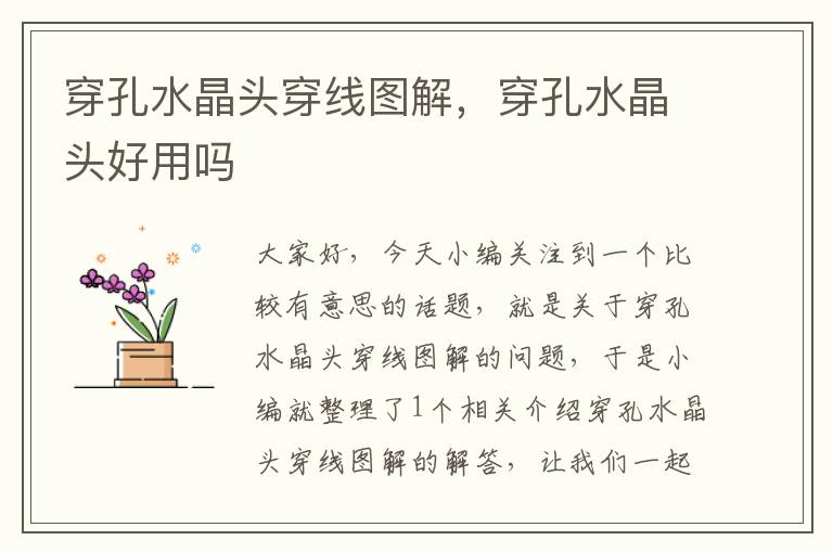 穿孔水晶头穿线图解,穿孔水晶头好用吗