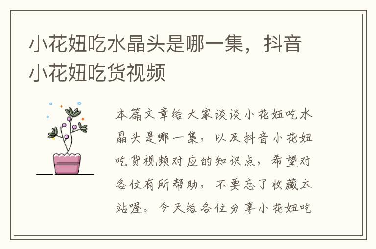 小花妞吃水晶头是哪一集,抖音小花妞吃货视频
