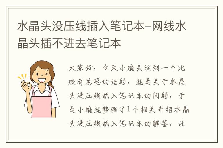 水晶头没压线插入笔记本-网线水晶头插不进去笔记本