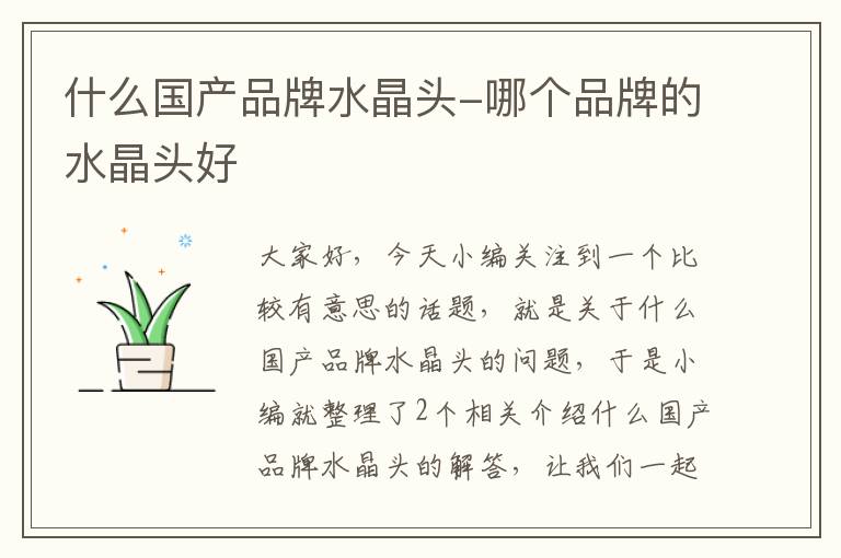 什么国产品牌水晶头-哪个品牌的水晶头好