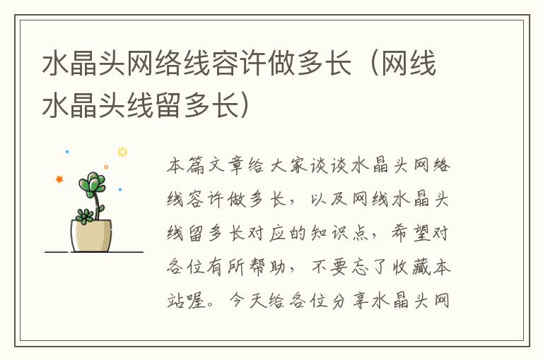 水晶头网络线容许做多长(网线水晶头线留多长)