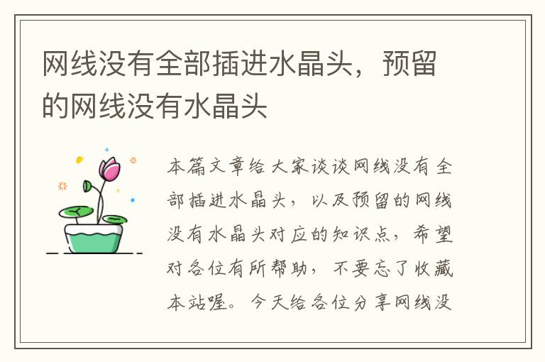 网线没有全部插进水晶头,预留的网线没有水晶头
