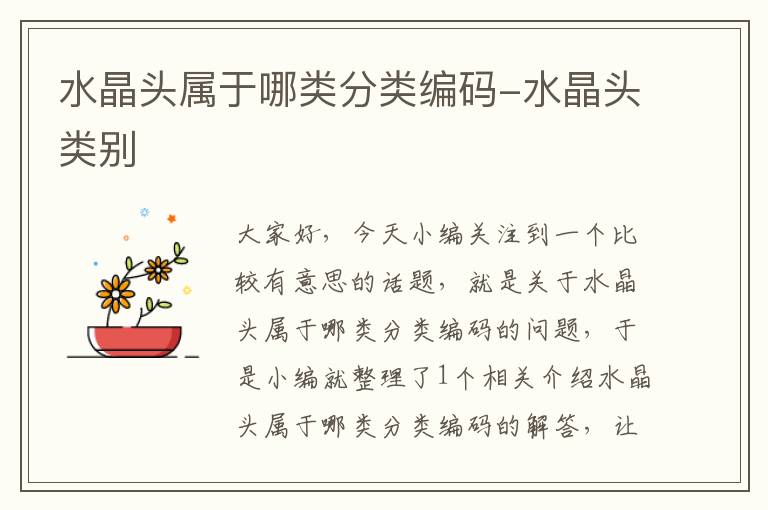 水晶头属于哪类分类编码-水晶头类别