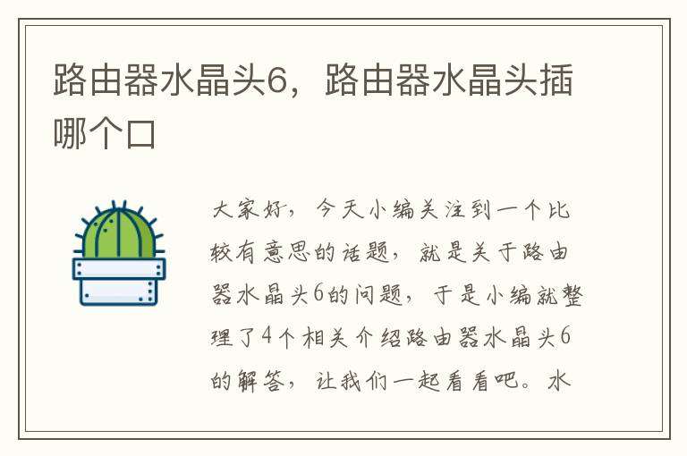 路由器水晶头6,路由器水晶头插哪个口