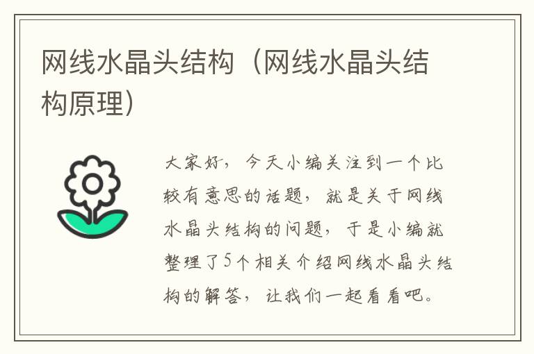 网线水晶头结构(网线水晶头结构原理)