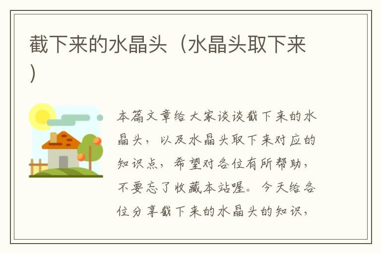 截下来的水晶头(水晶头取下来)