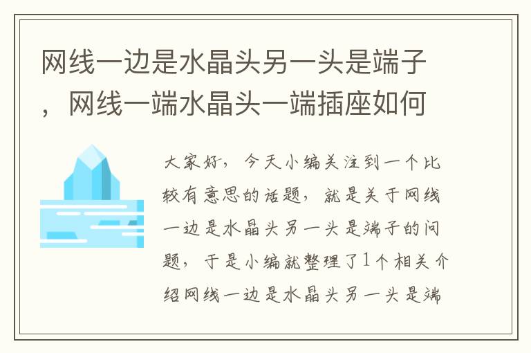 网线一边是水晶头另一头是端子,网线一端水晶头一端插座如何接