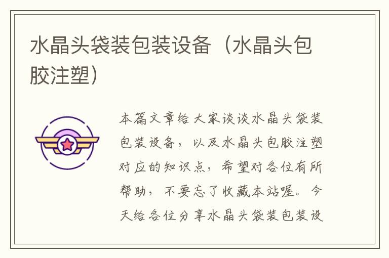 水晶头袋装包装设备(水晶头包胶注塑)