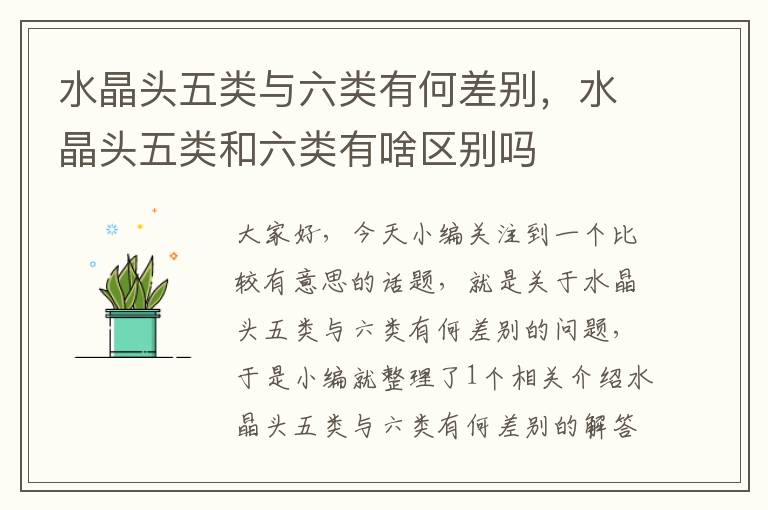 水晶头五类与六类有何差别,水晶头五类和六类有啥区别吗