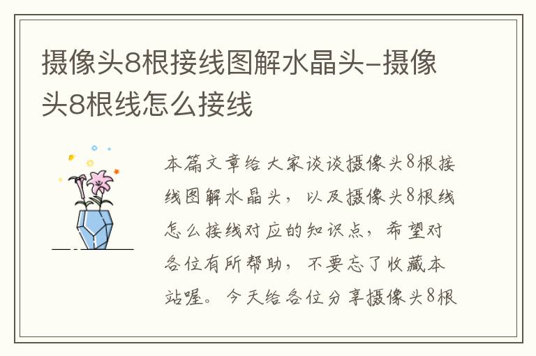 摄像头8根接线图解水晶头-摄像头8根线怎么接线