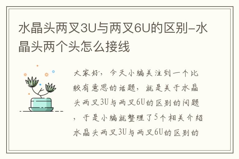 水晶头两叉3U与两叉6U的区别-水晶头两个头怎么接线