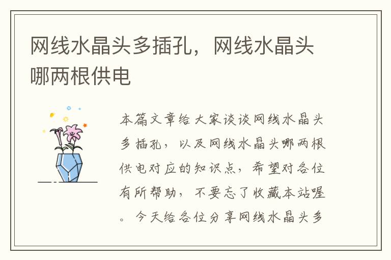 网线水晶头多插孔,网线水晶头哪两根供电