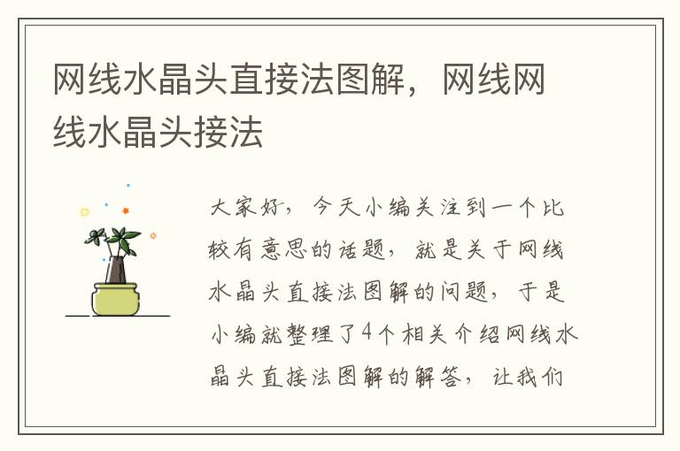网线水晶头直接法图解,网线网线水晶头接法