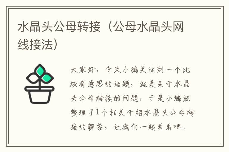 水晶头公母转接(公母水晶头网线接法)