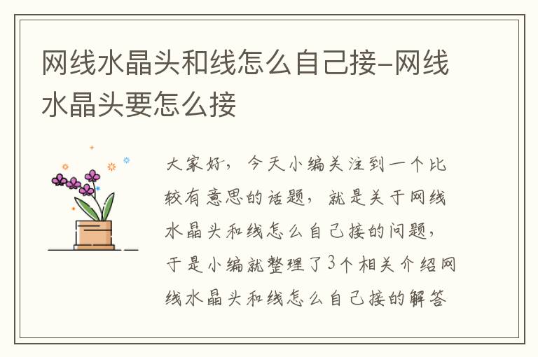 网线水晶头和线怎么自己接-网线水晶头要怎么接