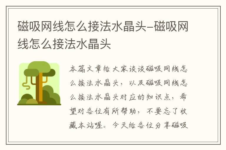 磁吸网线怎么接法水晶头-磁吸网线怎么接法水晶头